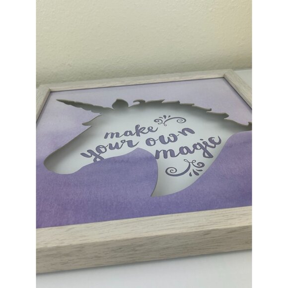 Unicorn Purple Make Your Own Magic Framed Art New View Gifts Girls Room Girly - Picture 11 of 13
